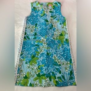 “Vintage” Lily Pulitzer girls sleeveless pencil dress in Hawaiian Plumeria print